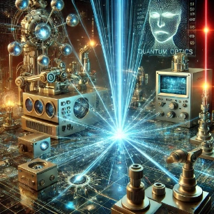 Application of Quantum Optics in Laser Technology showcasing its use in medical devices, communication, and manufacturing