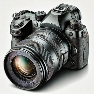 A Modern DSLR Camera with a zoom lens