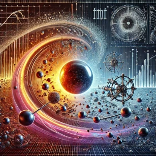 An illustration of the Second Law of Thermodynamics, depicting entropy increase, heat naturally flowing from hot to cold objects, and the impossibility of a perpetual motion machine, emphasizing energy dissipation.