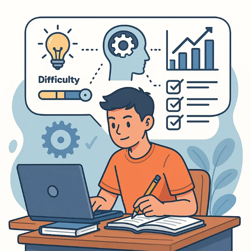 Adaptive learning dashboard with personalized hints