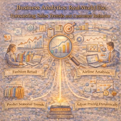 Business analytics in practice—forecasting demand and understanding customer behavior to plan inventory and pricing.