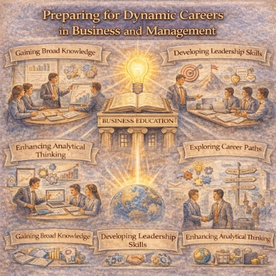 Business education as a launchpad—building broad knowledge, leadership, analytical thinking, teamwork, and flexible career pathways.