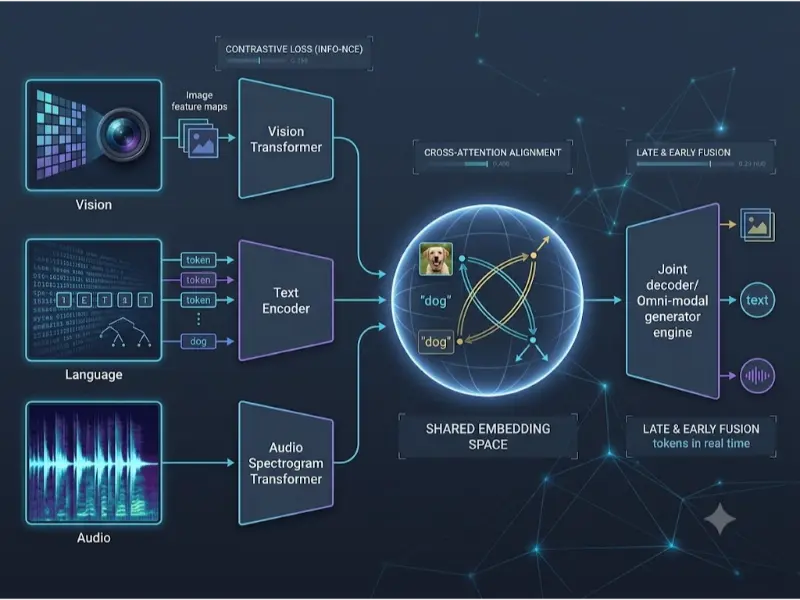 Multimodal Learning Vision-Language-Audio Cross-Modal Architectures Visualization