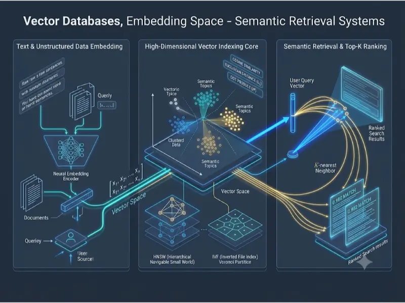 Vector Databases and Semantic Search Systems Architecture Diagram