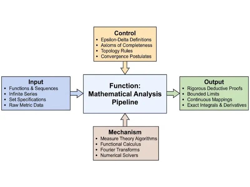 IDEF0 Functional Architecture - Mathematical Analysis Pipeline IDEF0 Functional Model Diagram: Mathematical Analysis Pipeline showcasing inputs, controls, outputs, and mechanisms